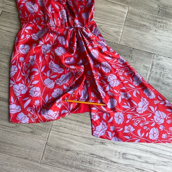 Lovers+ Friends Kamala Floral Print Mini Dress Red/Lilac Color Zipper Back SZ S - Picture 12 of 15